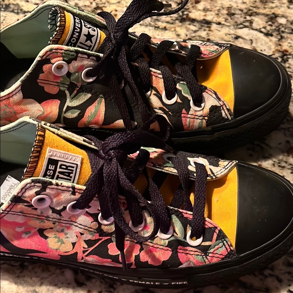 Converse Women’s Floral Black Sneakers